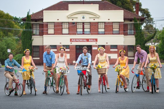 Best way to travel is by bike... even on the wedding day.
